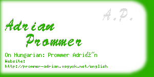 adrian prommer business card